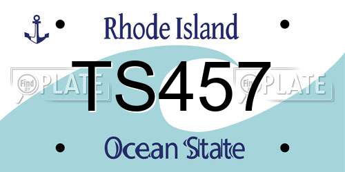 TS457 Rhode Island License Plate