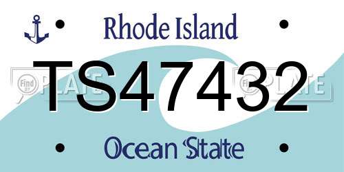 TS47432 Rhode Island License Plate