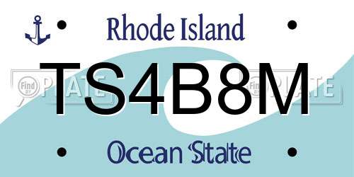 TS4B8M Rhode Island License Plate