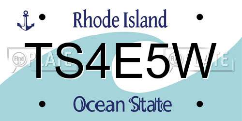 TS4E5W Rhode Island License Plate