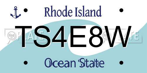 TS4E8W Rhode Island License Plate