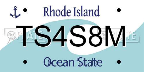 TS4S8M Rhode Island License Plate