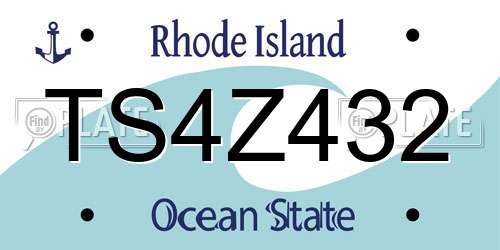 TS4Z432 Rhode Island License Plate