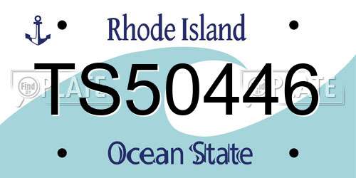 TS50446 Rhode Island License Plate