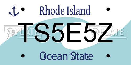TS5E5Z Rhode Island License Plate