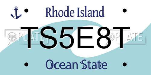 TS5E8T Rhode Island License Plate