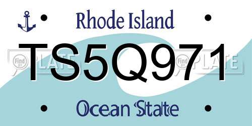 TS5Q971 Rhode Island License Plate