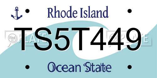 TS5T449 Rhode Island License Plate
