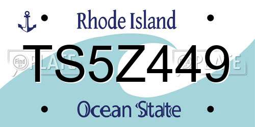TS5Z449 Rhode Island License Plate