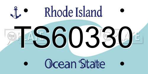 TS60330 Rhode Island License Plate