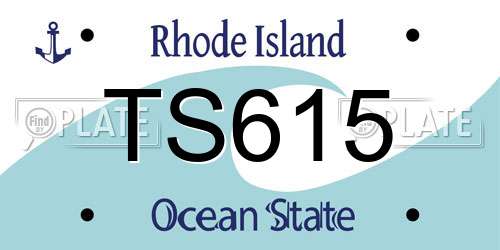 TS615 Rhode Island License Plate