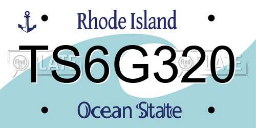 TS6G320 Rhode Island License Plate