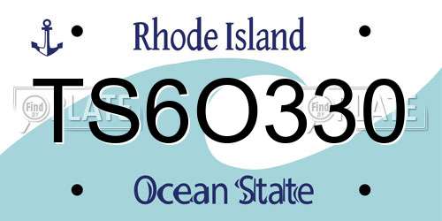TS6O330 Rhode Island License Plate
