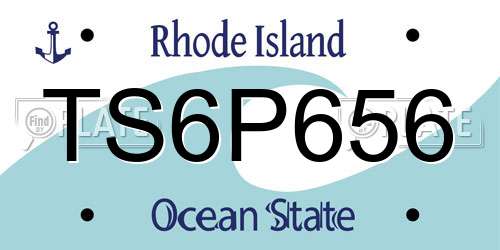 TS6P656 Rhode Island License Plate