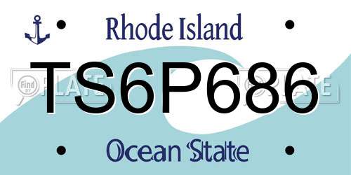 TS6P686 Rhode Island License Plate
