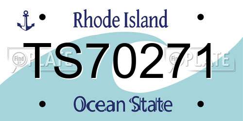 TS70271 Rhode Island License Plate