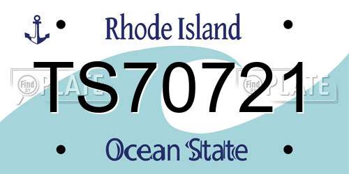 TS70721 Rhode Island License Plate