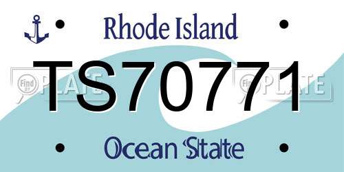 TS70771 Rhode Island License Plate
