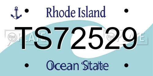 TS72529 Rhode Island License Plate