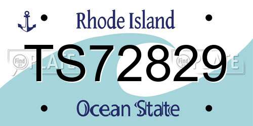 TS72829 Rhode Island License Plate