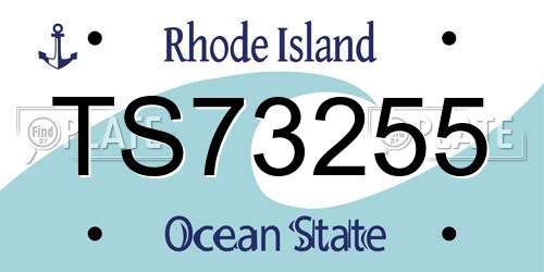 TS73255 Rhode Island License Plate