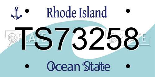 TS73258 Rhode Island License Plate