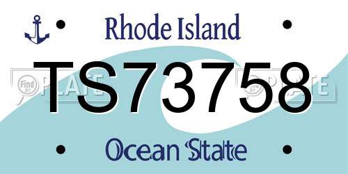 TS73758 Rhode Island License Plate