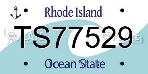 TS77529 Rhode Island License Plate