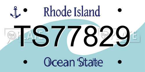 TS77829 Rhode Island License Plate