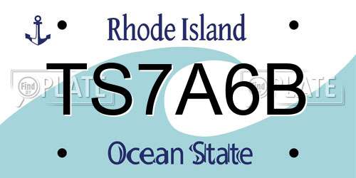 TS7A6B Rhode Island License Plate