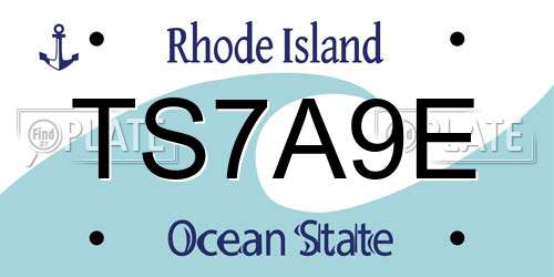 TS7A9E Rhode Island License Plate
