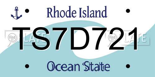 TS7D721 Rhode Island License Plate