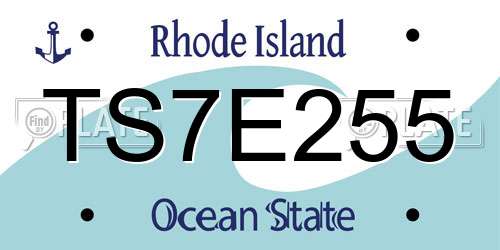 TS7E255 Rhode Island License Plate