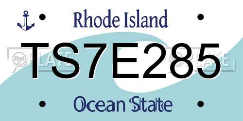 TS7E285 Rhode Island License Plate