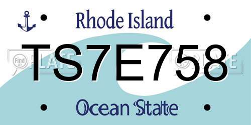 TS7E758 Rhode Island License Plate