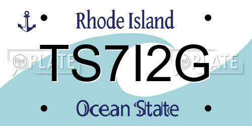TS7I2G Rhode Island License Plate