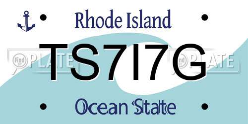 TS7I7G Rhode Island License Plate