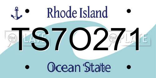TS7O271 Rhode Island License Plate
