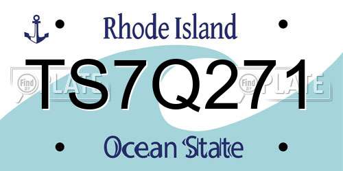 TS7Q271 Rhode Island License Plate