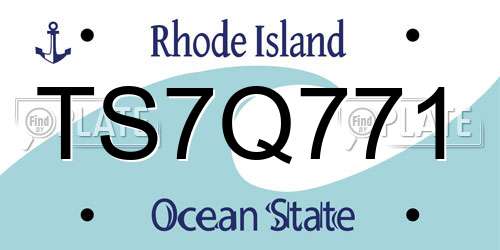 TS7Q771 Rhode Island License Plate