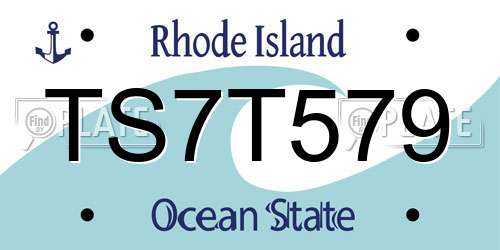 TS7T579 Rhode Island License Plate