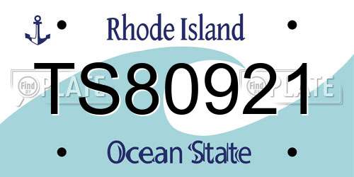 TS80921 Rhode Island License Plate