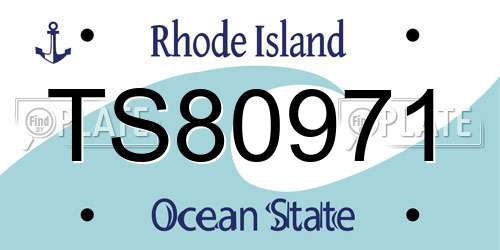TS80971 Rhode Island License Plate