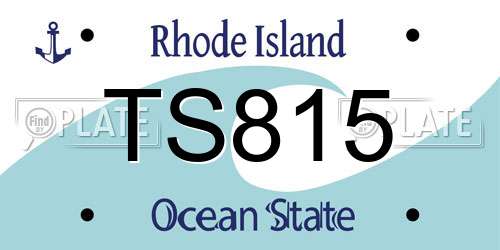 TS815 Rhode Island License Plate