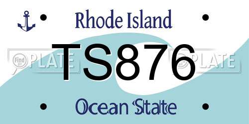 TS876 Rhode Island License Plate