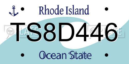 TS8D446 Rhode Island License Plate