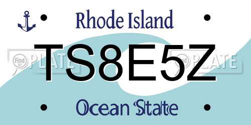 TS8E5Z Rhode Island License Plate