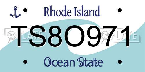TS8O971 Rhode Island License Plate