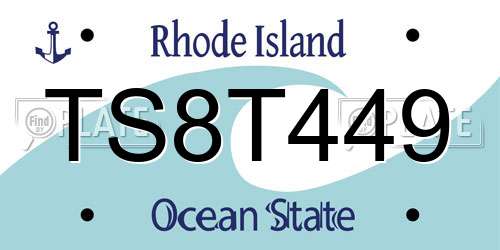 TS8T449 Rhode Island License Plate