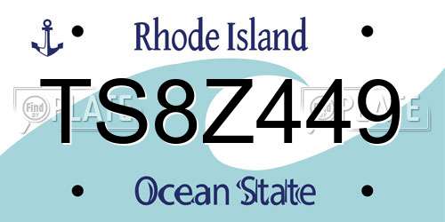 TS8Z449 Rhode Island License Plate